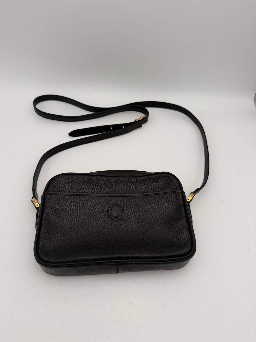 Vintage Mark Cross Classic Black Leather women Crossbody Bag Everyday Style Y2K